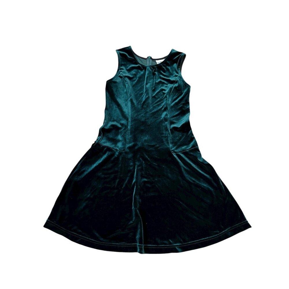 Florence Eiseman Girls Green Velvet Holiday Dress Size 12 Made in Colombia